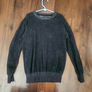 RVCA Dark Grey Crewneck Sweater Classic Knit Design Boys Fit Size M